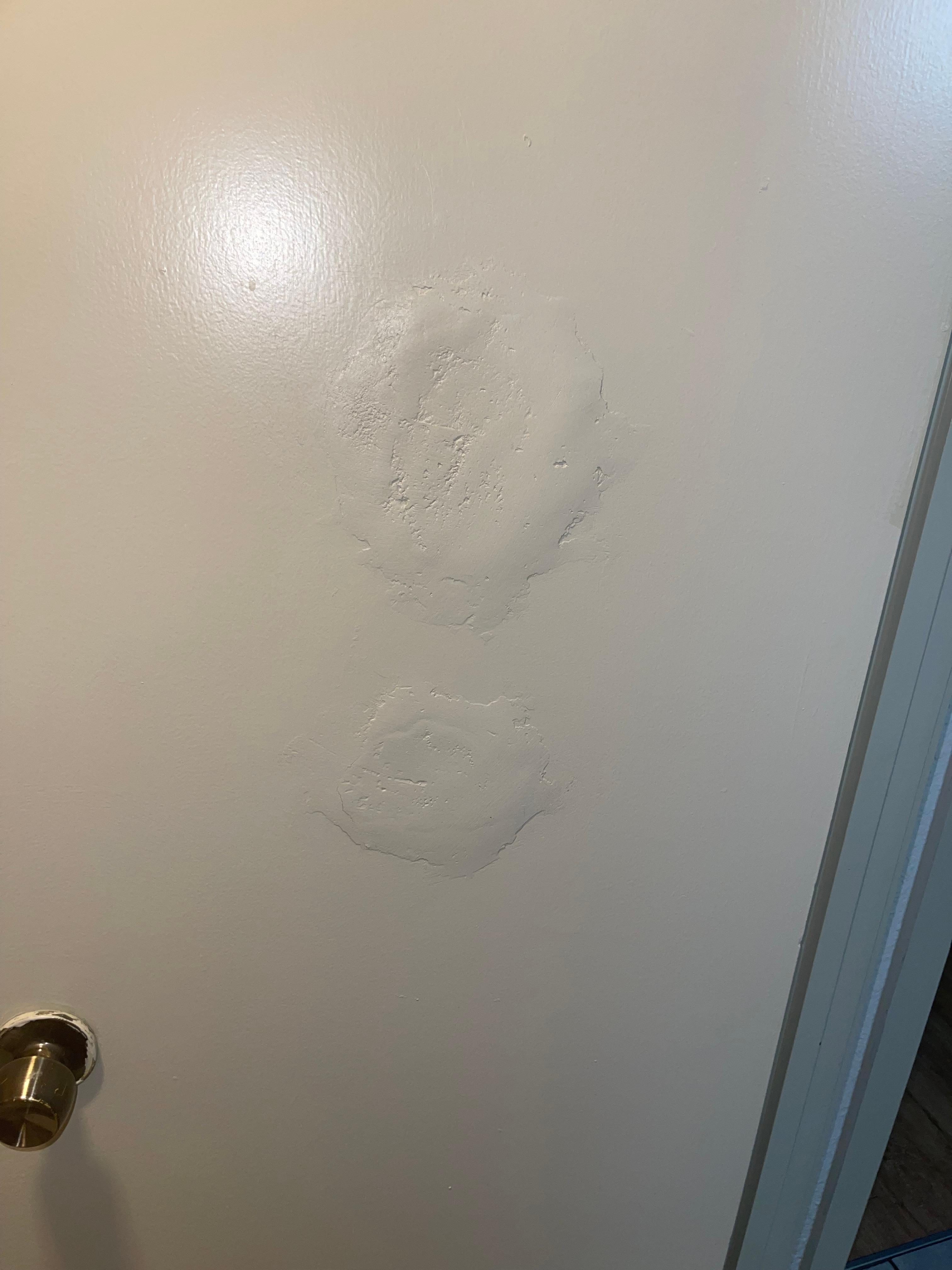 Bad repair of holes in door