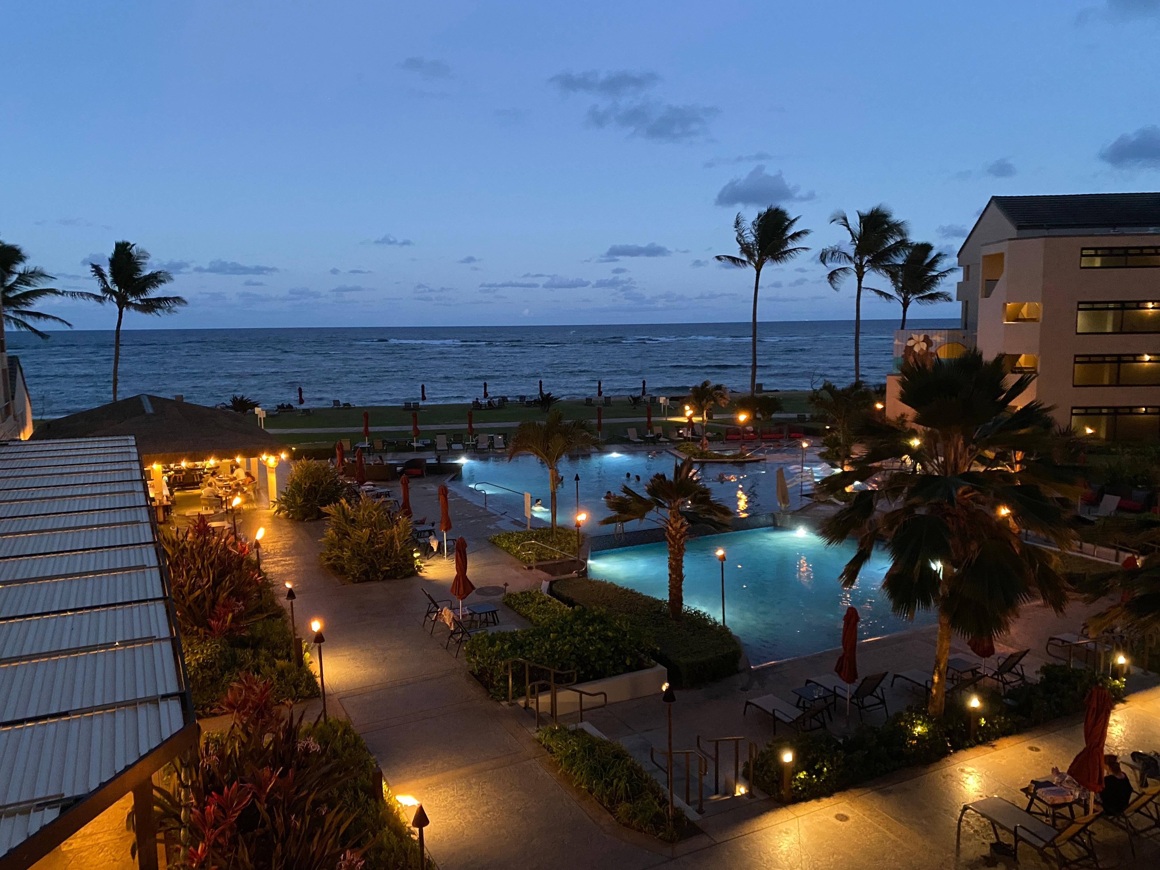 View from our room at night