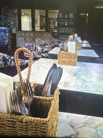 All cutlery on tables I just wanted to relax with a drink