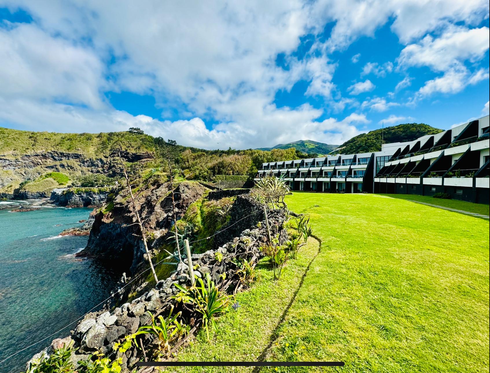 Outside with the cliff view