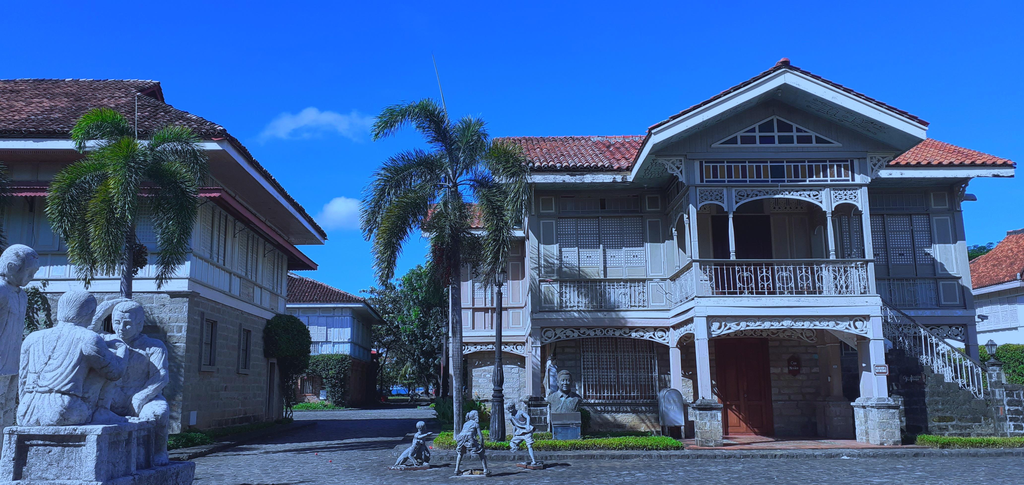 Old houses relocated and reconstructed with some parts originally maintained.