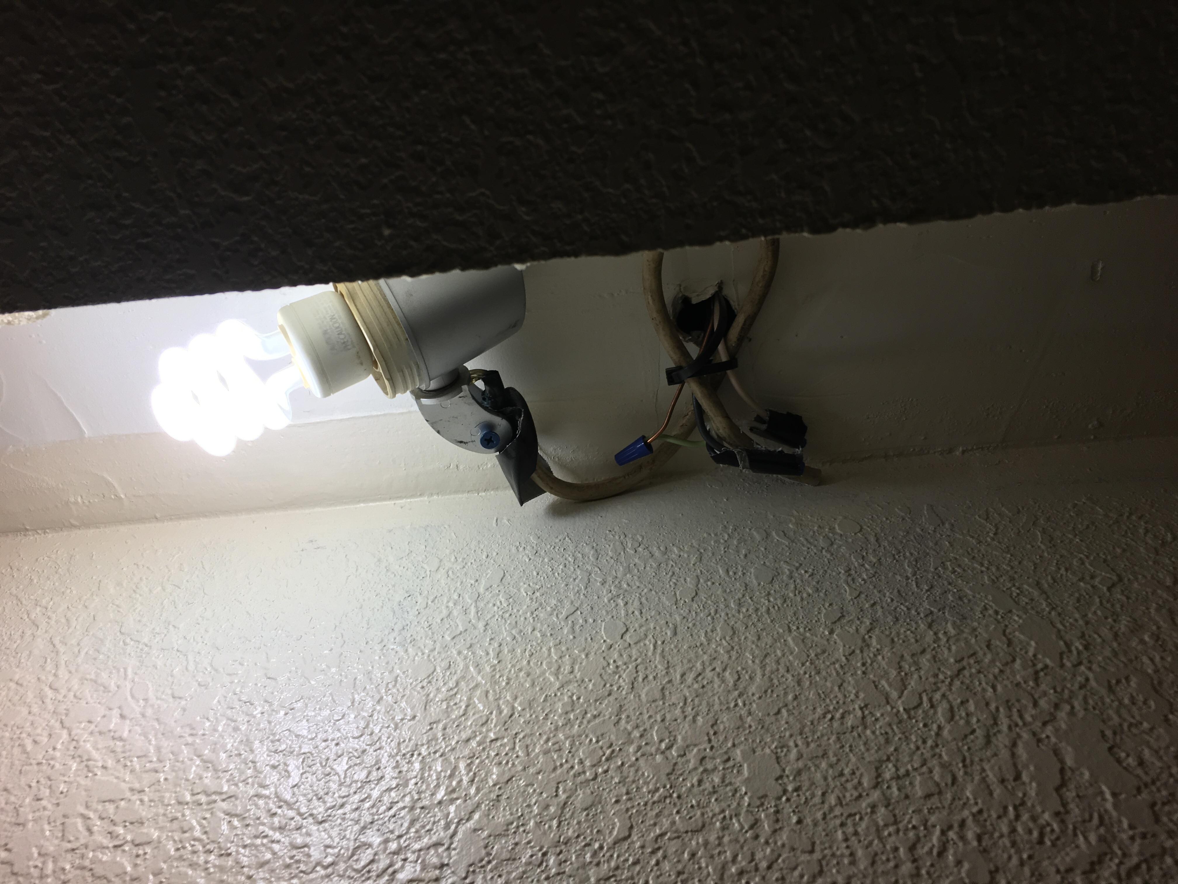 The bathroom light, room 317
