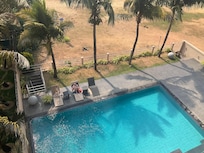 The view of the pool from our large balcony.