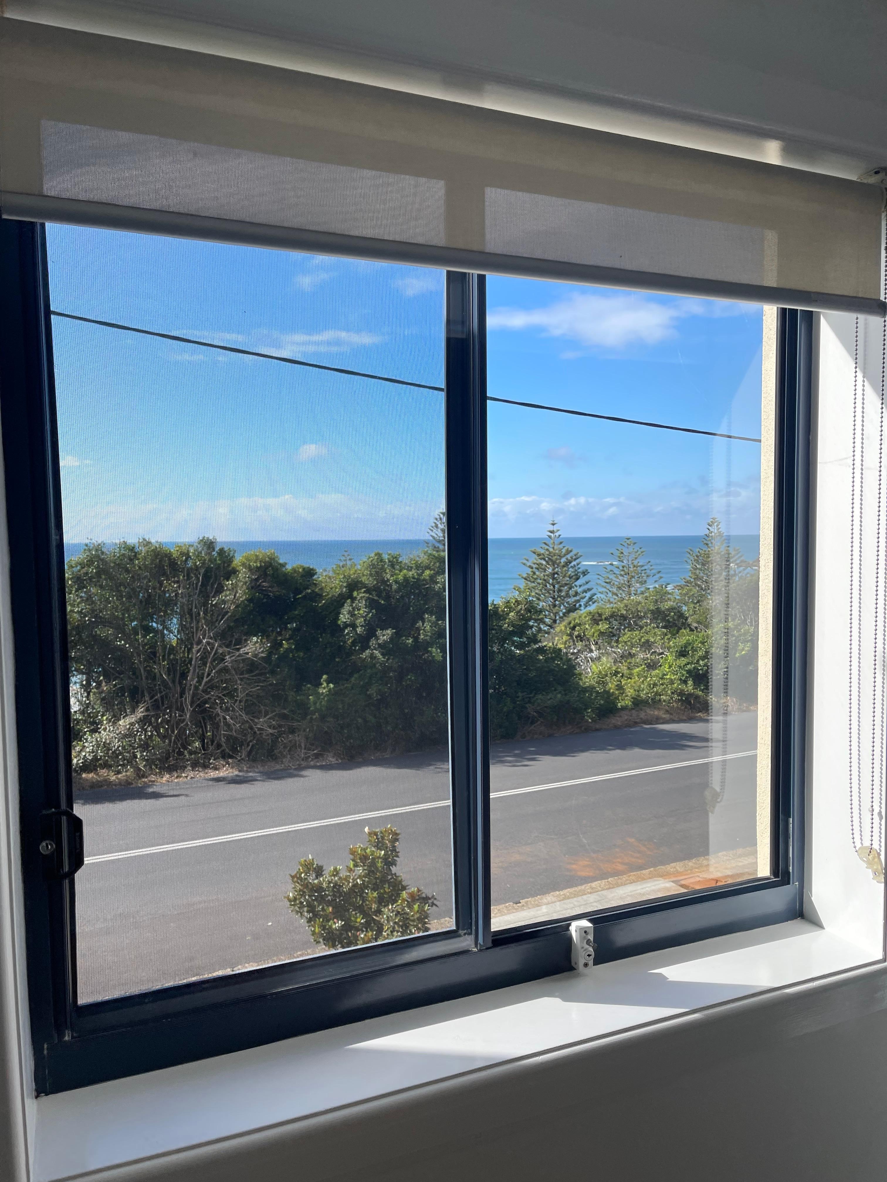 View of ocean from kitchen window