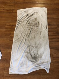 Telo bagno dopo pulizia del pavimento