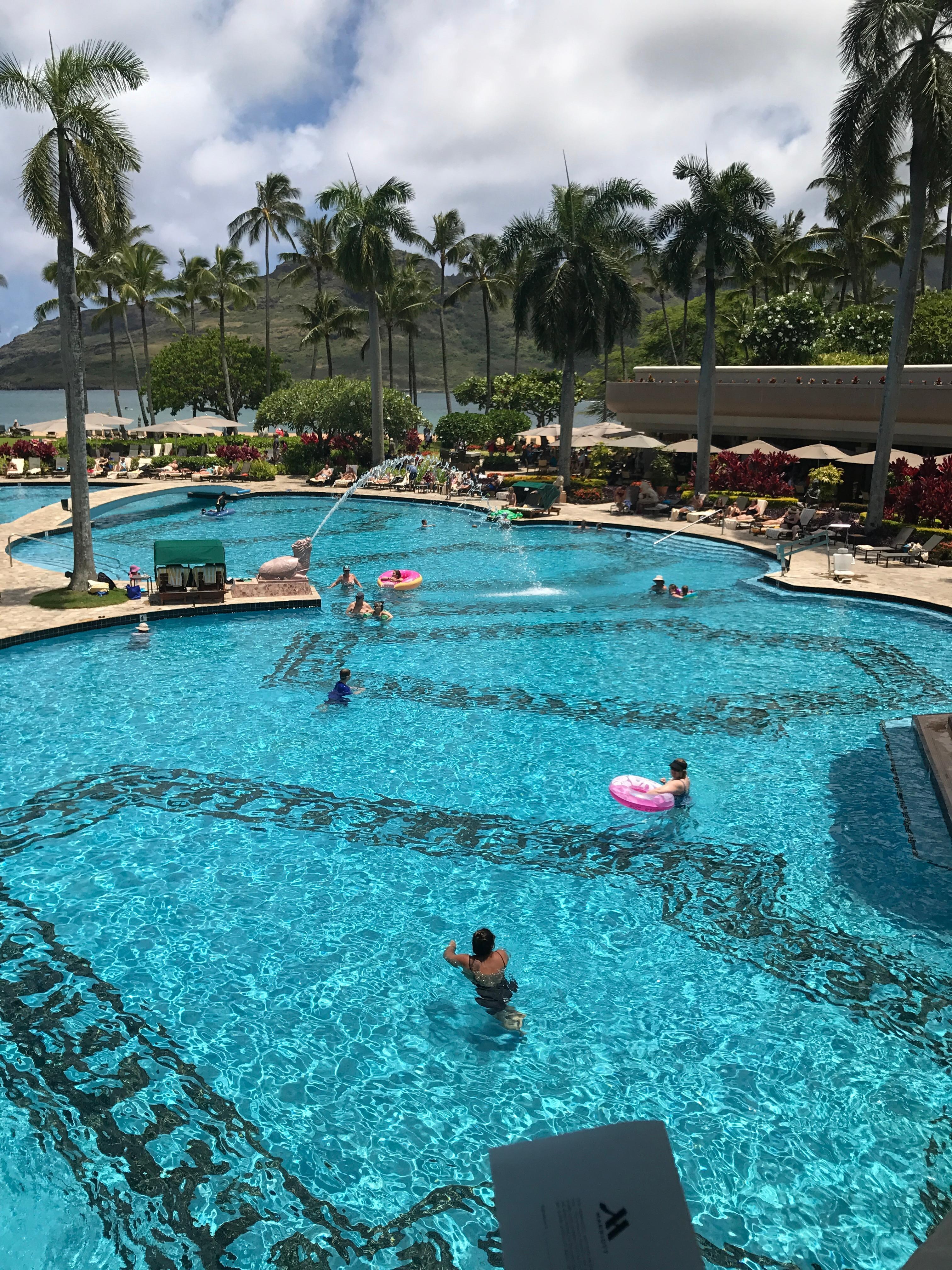 Huge swimming pool w/5 jacuzzi