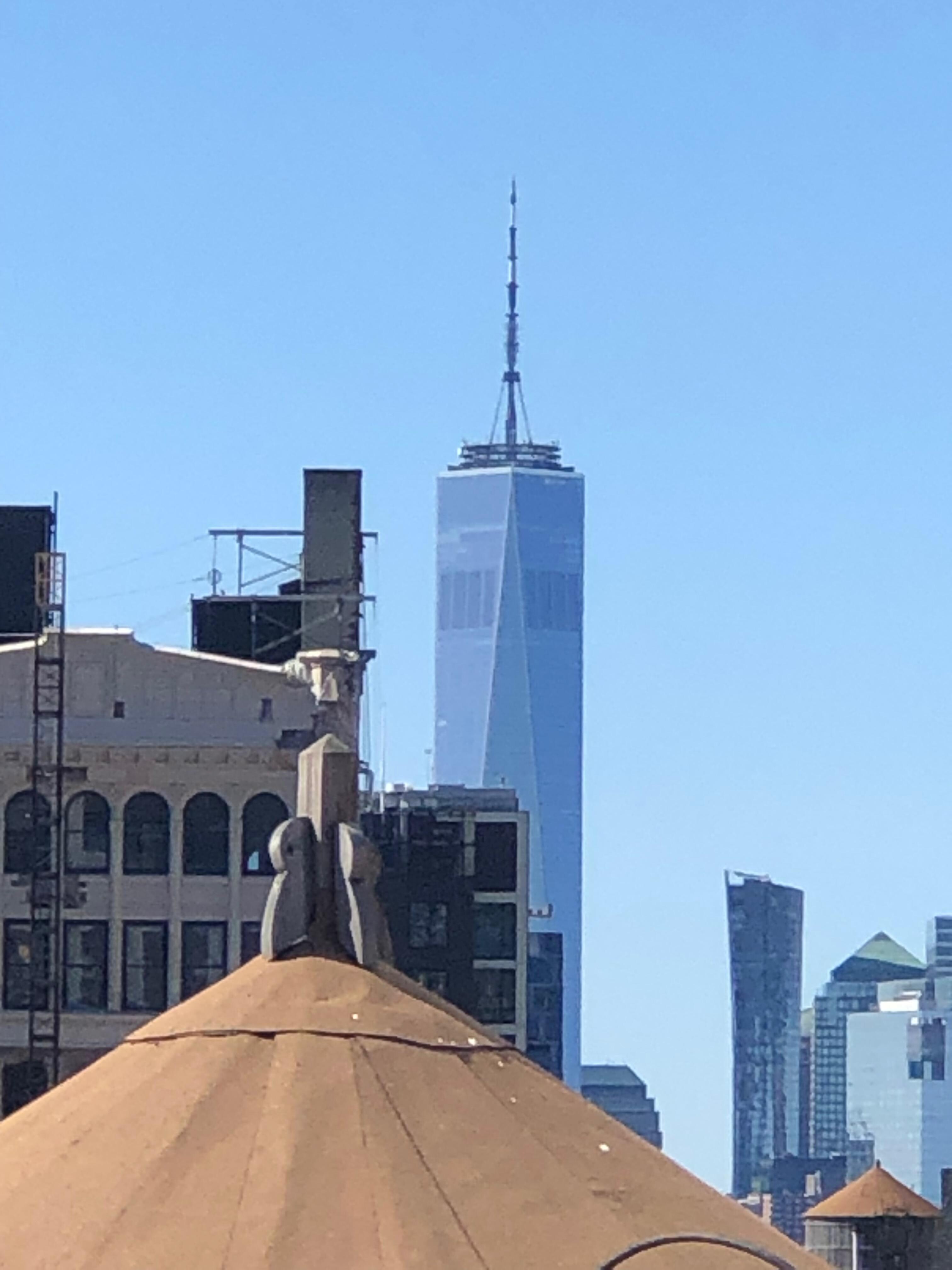 View from the hotel terrace on the rooftop:the Freedom Tower.