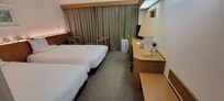 The room is clean and comfortable. I was pleased by the size of the twin room and the rate of this hotel.