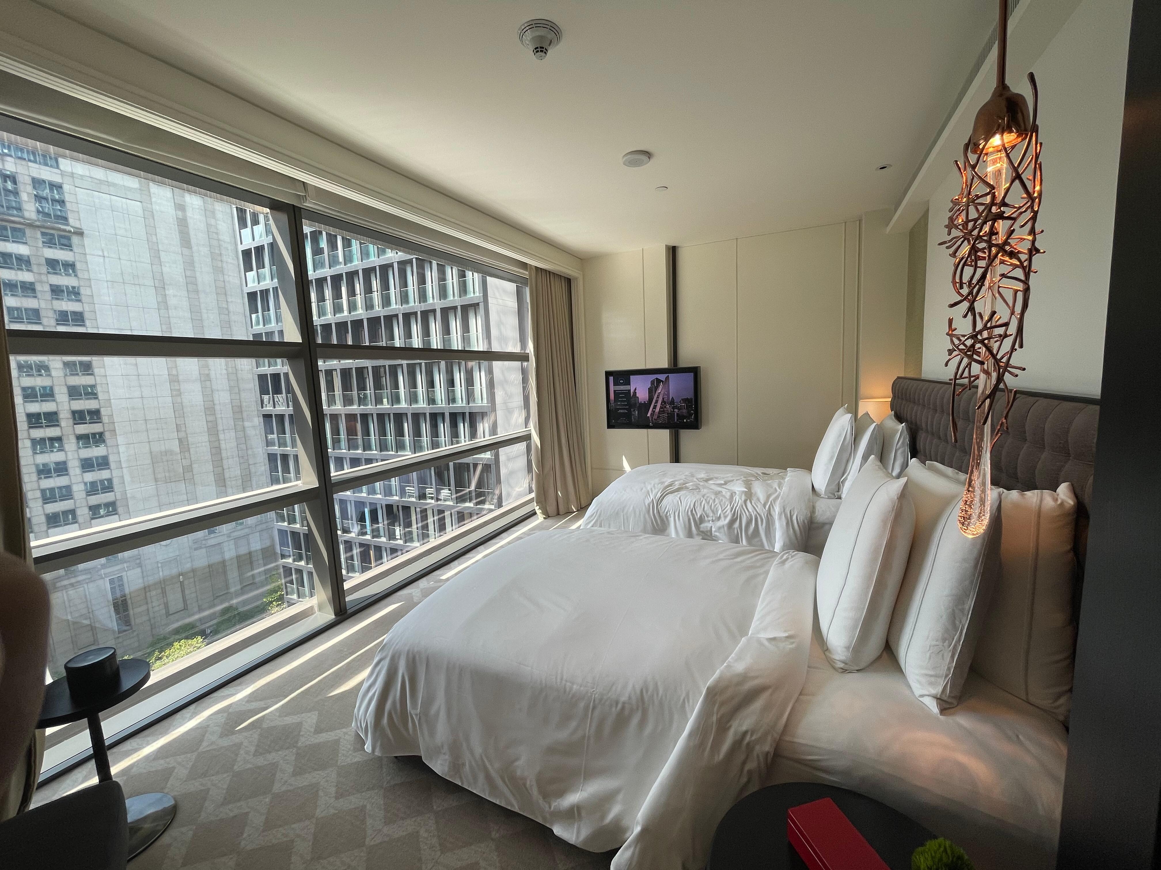 Comfortable beds and Devine linens. 