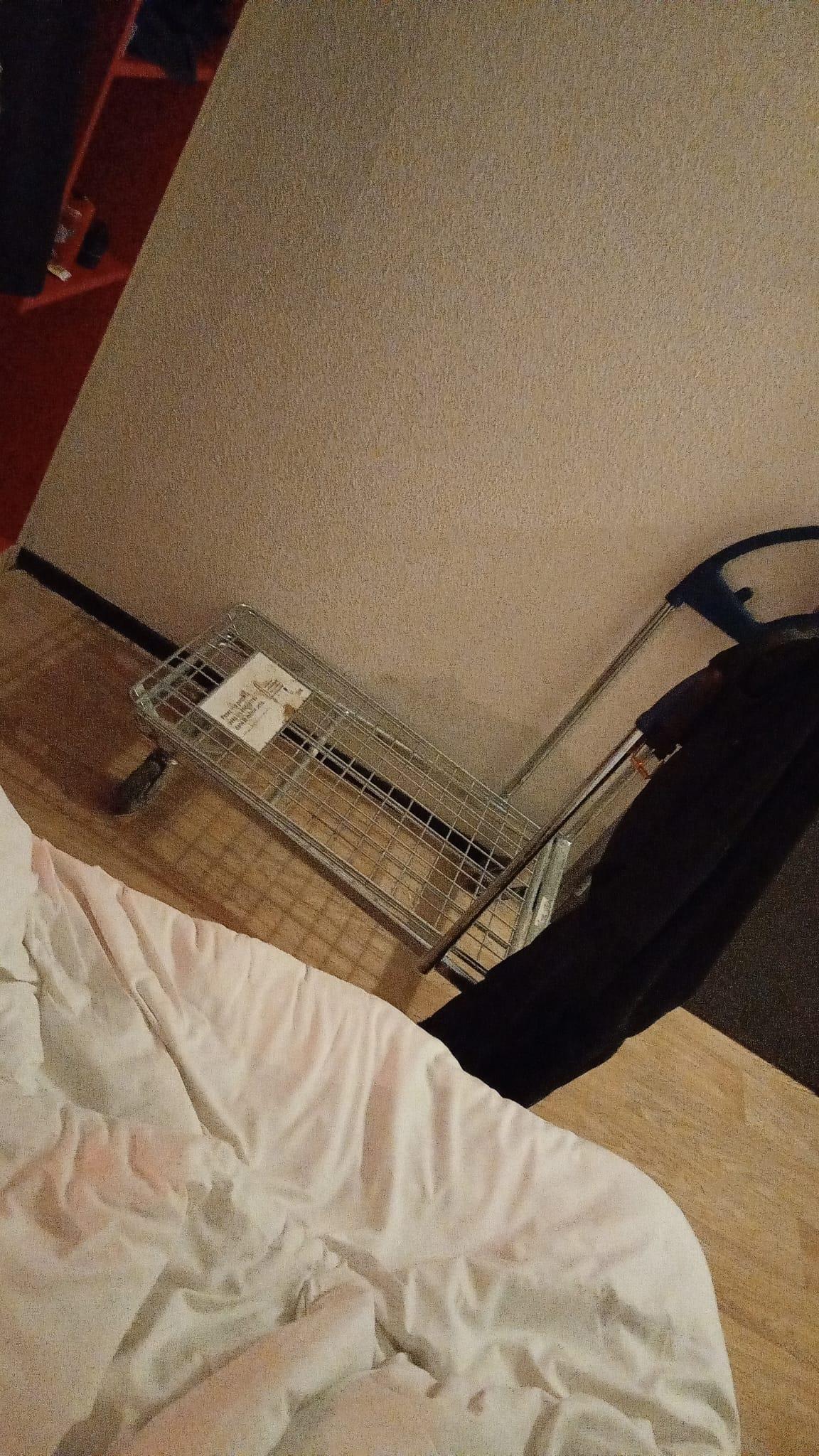 
Still have IKEA shopping cart in room.