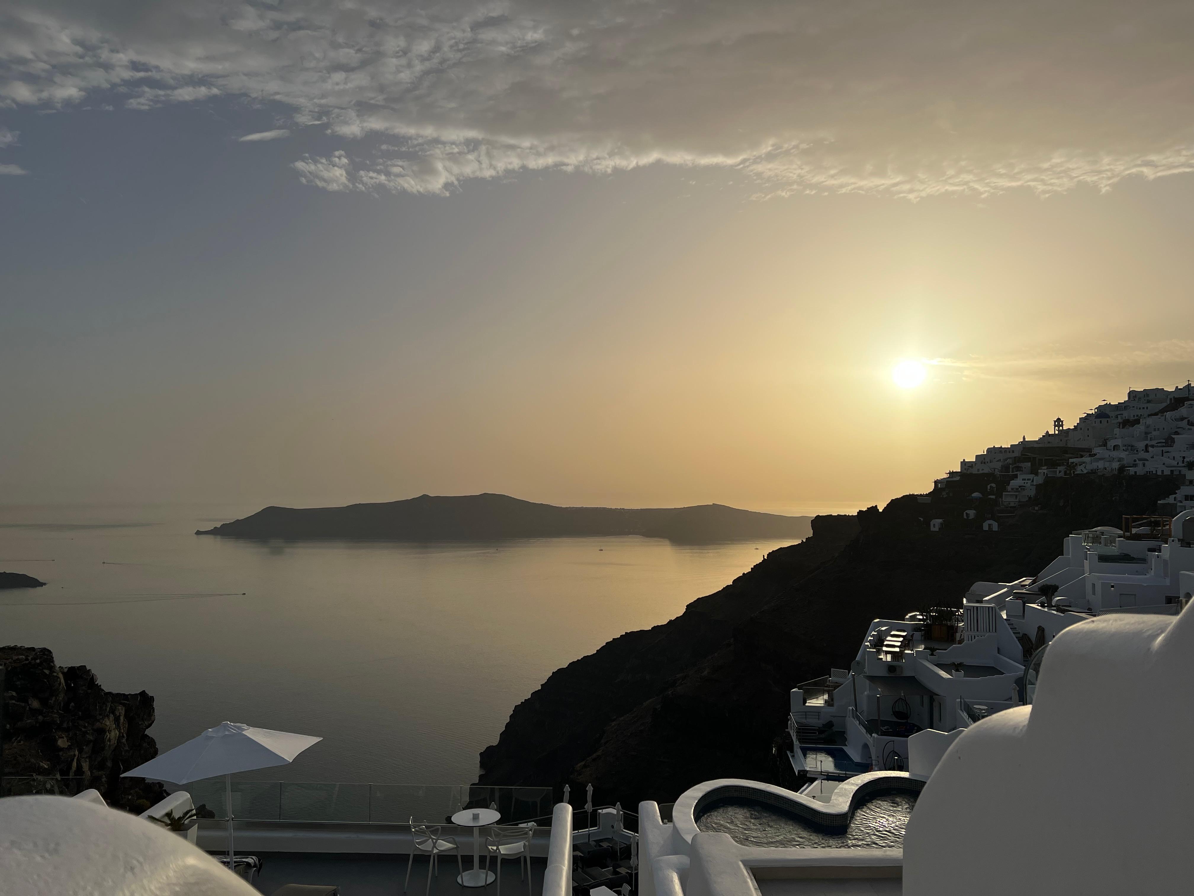 Sunset from the rooftop of the hotel 