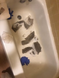 Swiffer cloths were covered with mud from cleaning.