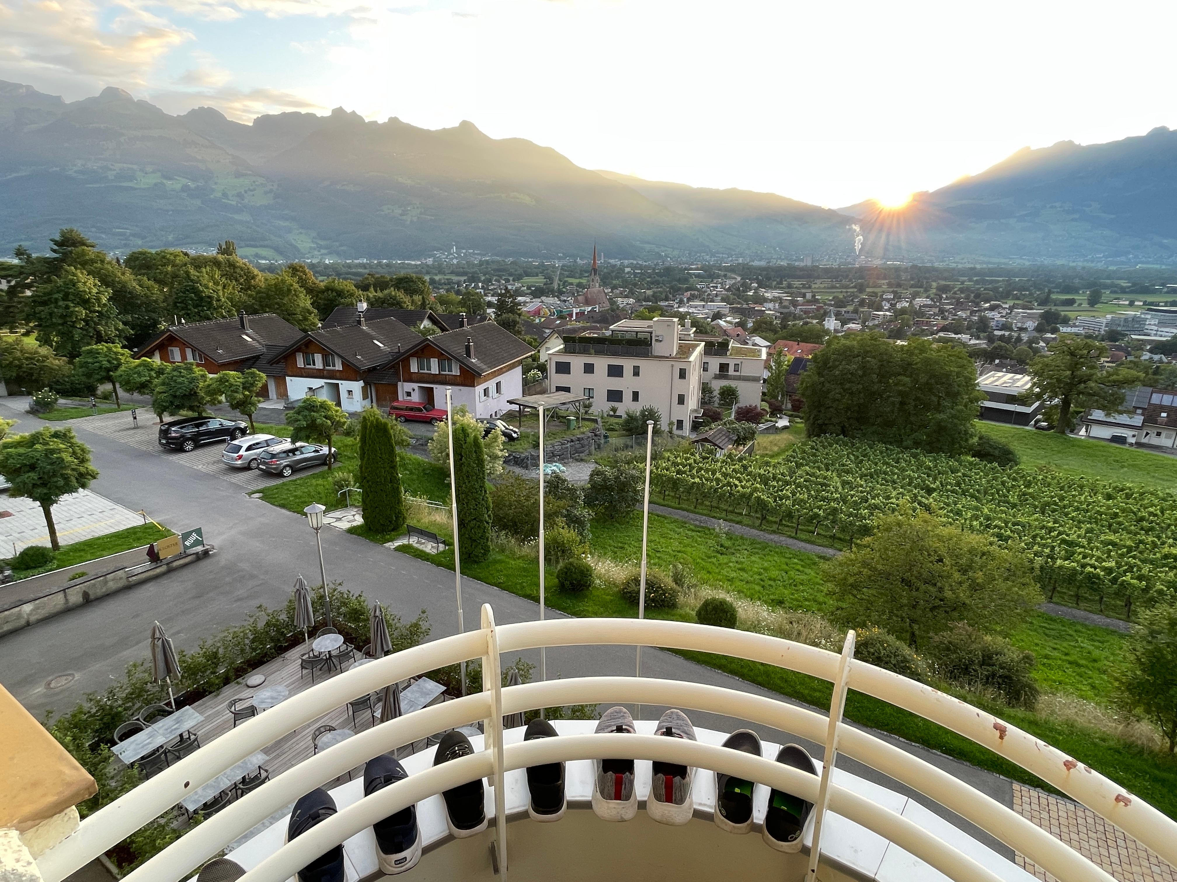 View across the valley from the balcony