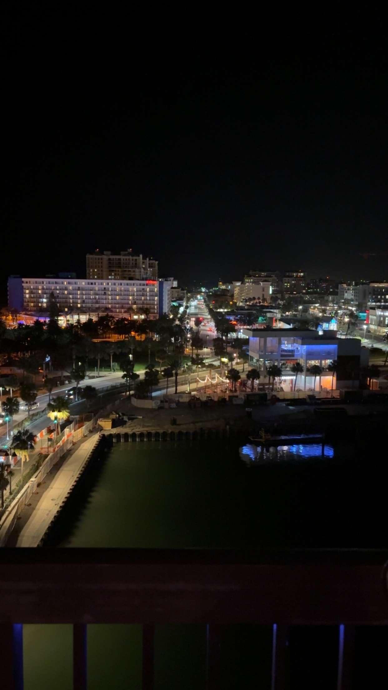 View of Clearwaters shops from hotels rooftop bar and grill. 