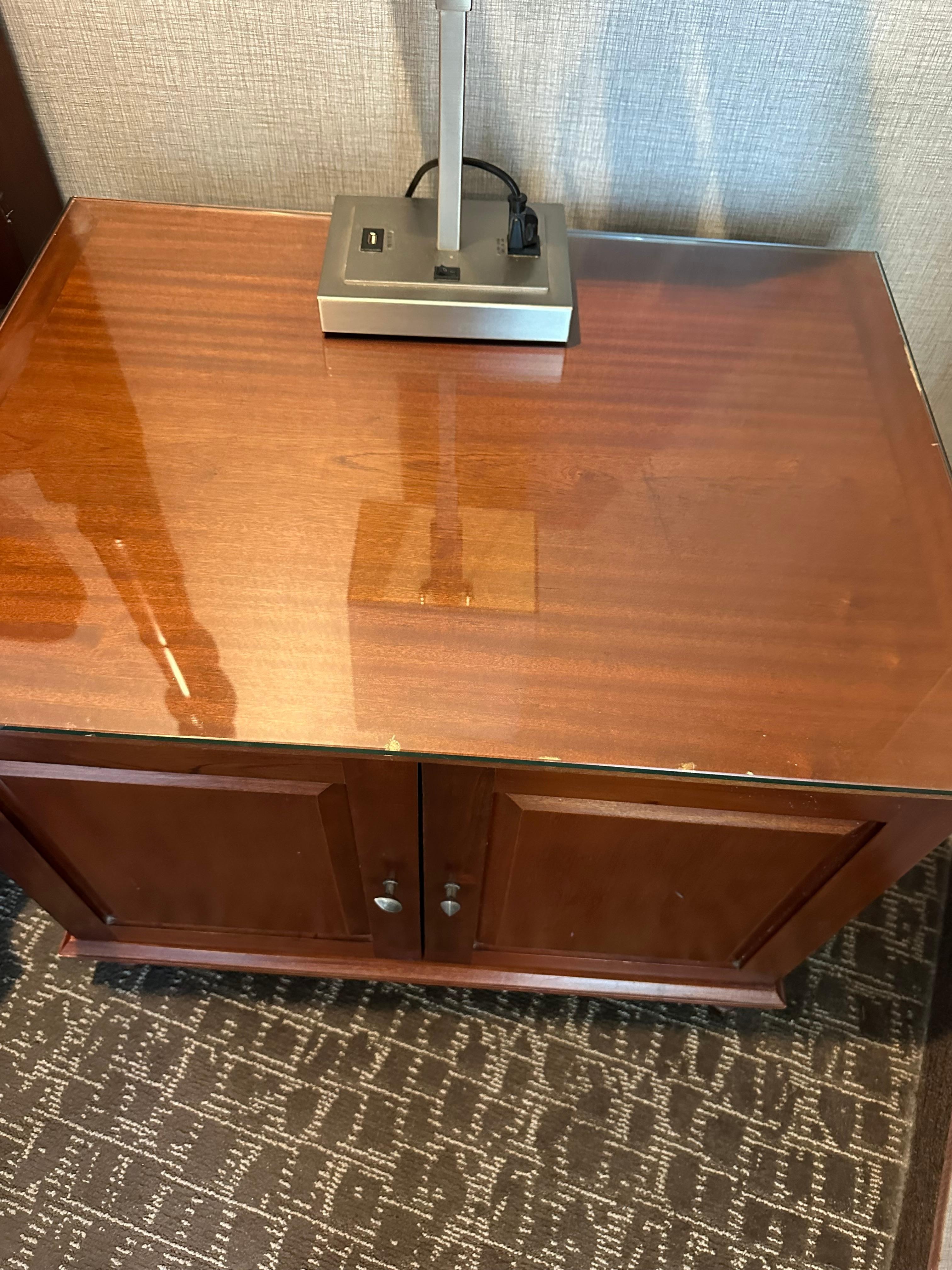 Glass on top of thrift store furniture