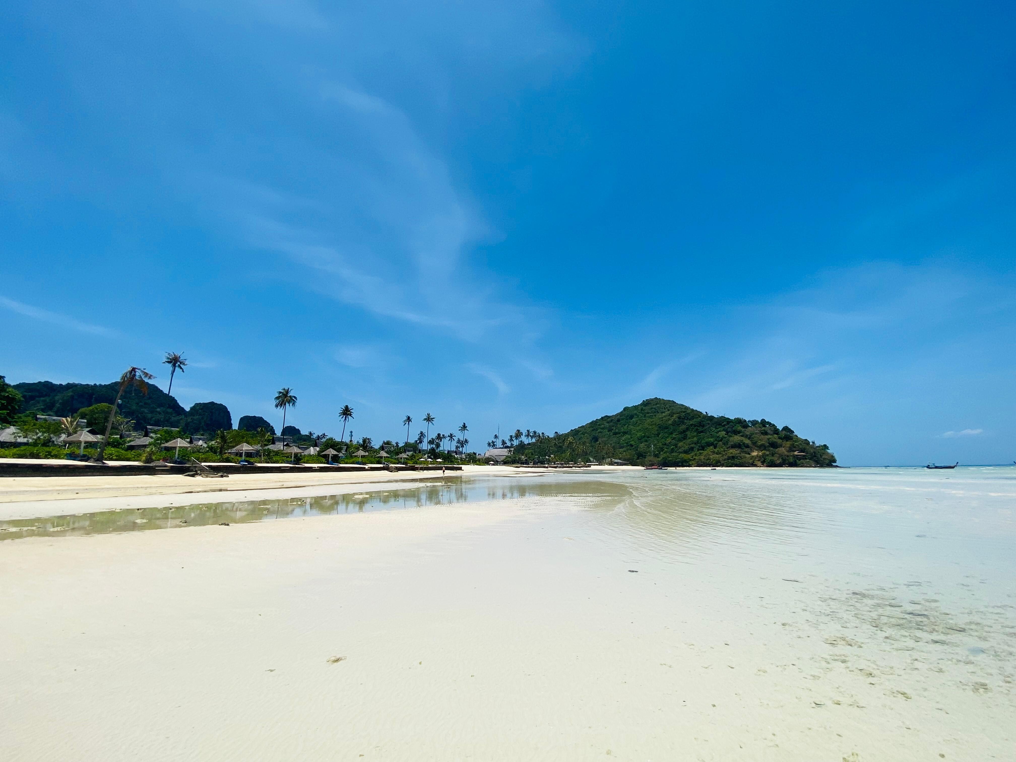 View from the beach at low tide 