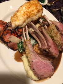 Lamb with lobster tail