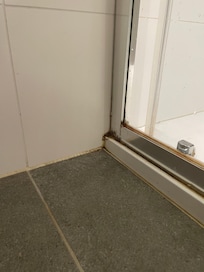 Mildew in bathroom.