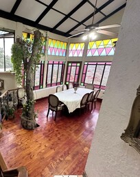 Beautiful eco-friend, the tree in the dining area.