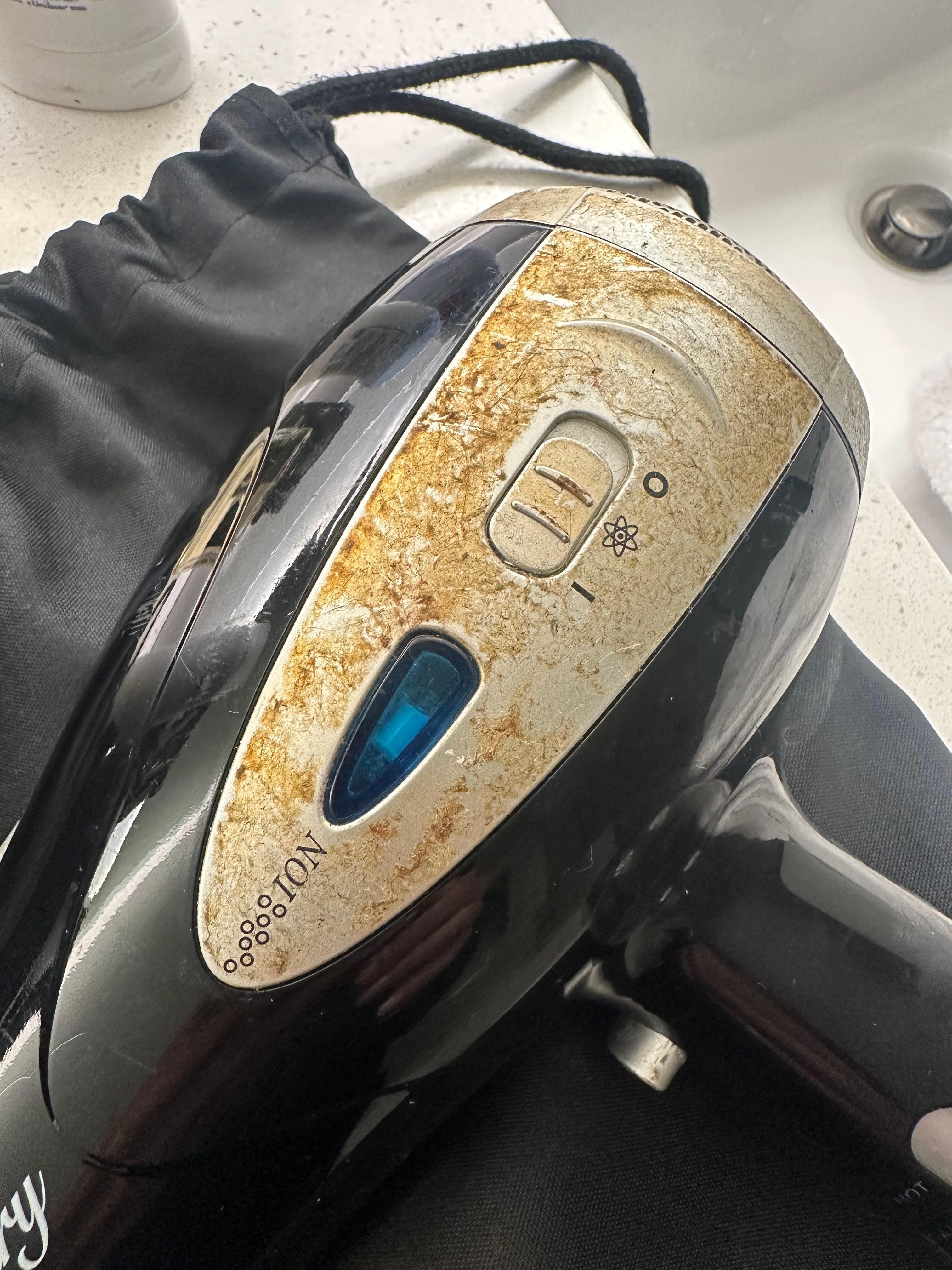 Hair dryer in our bathroom.
