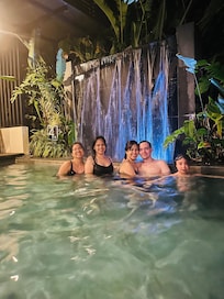 Inside the hotel in one of their pools.