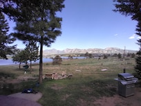 View from behind cabin