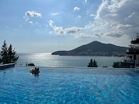From right side of pool deck