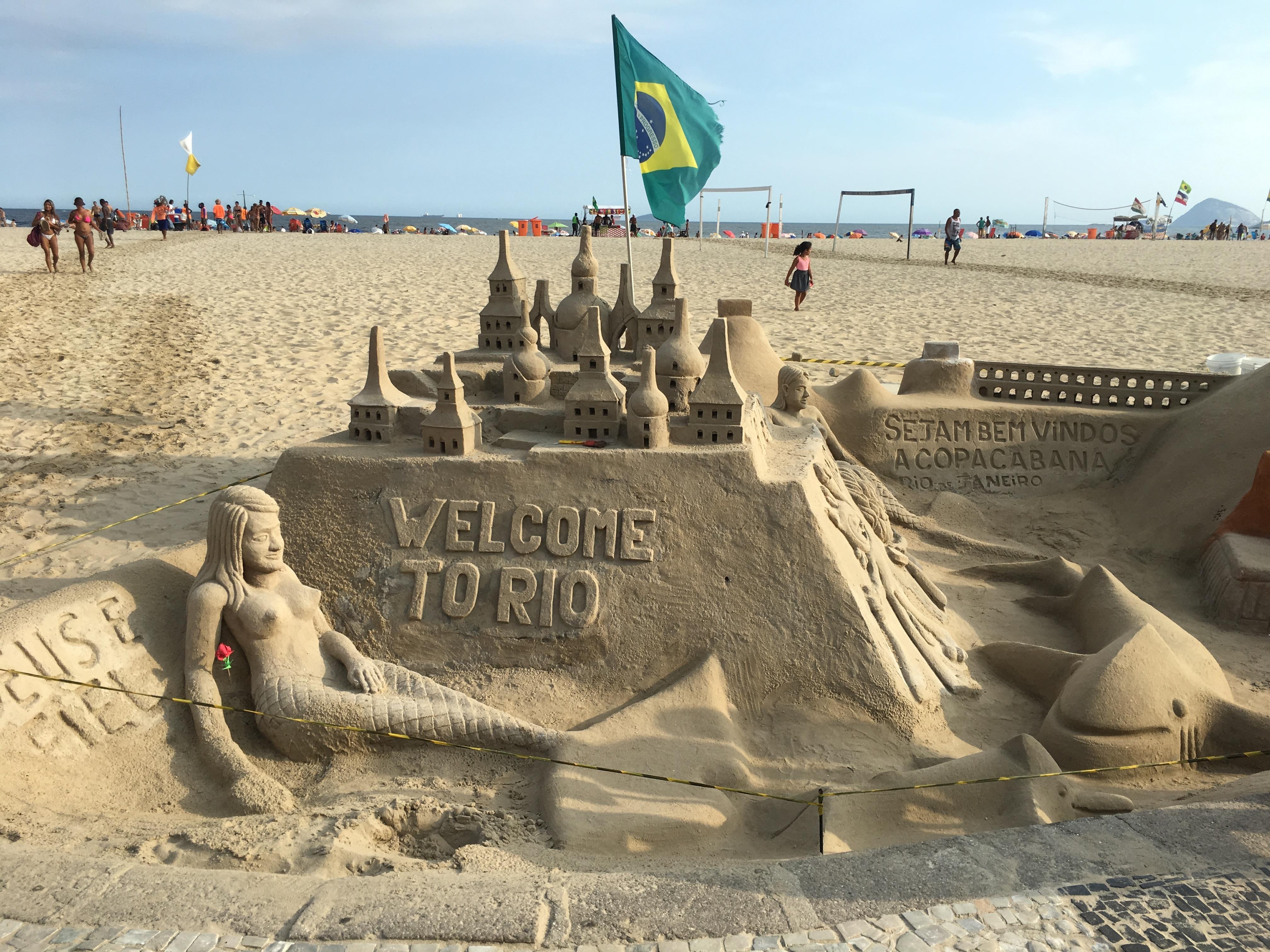 Copacabana sand sculpture