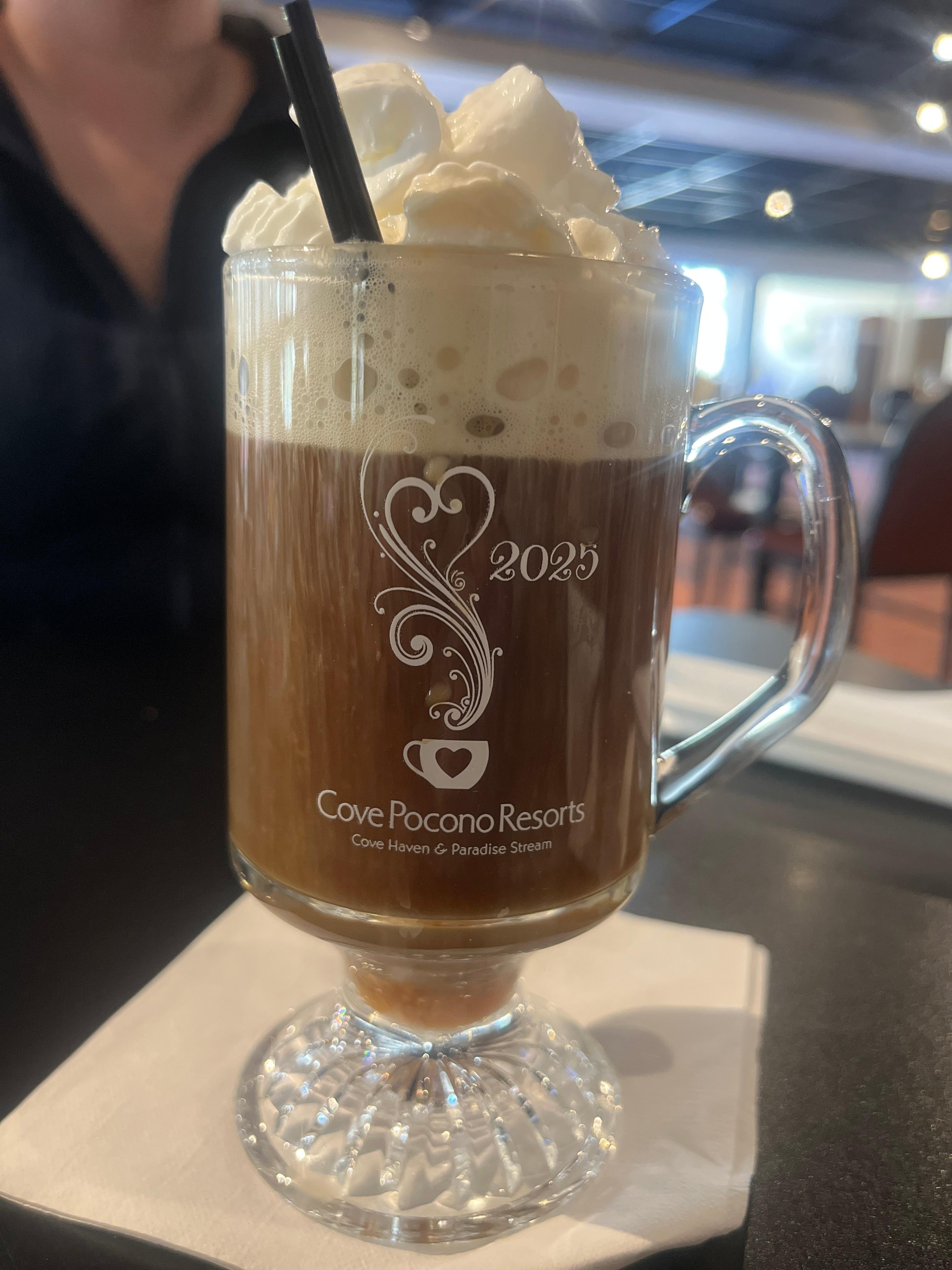 Resort coffee with keepsake glass