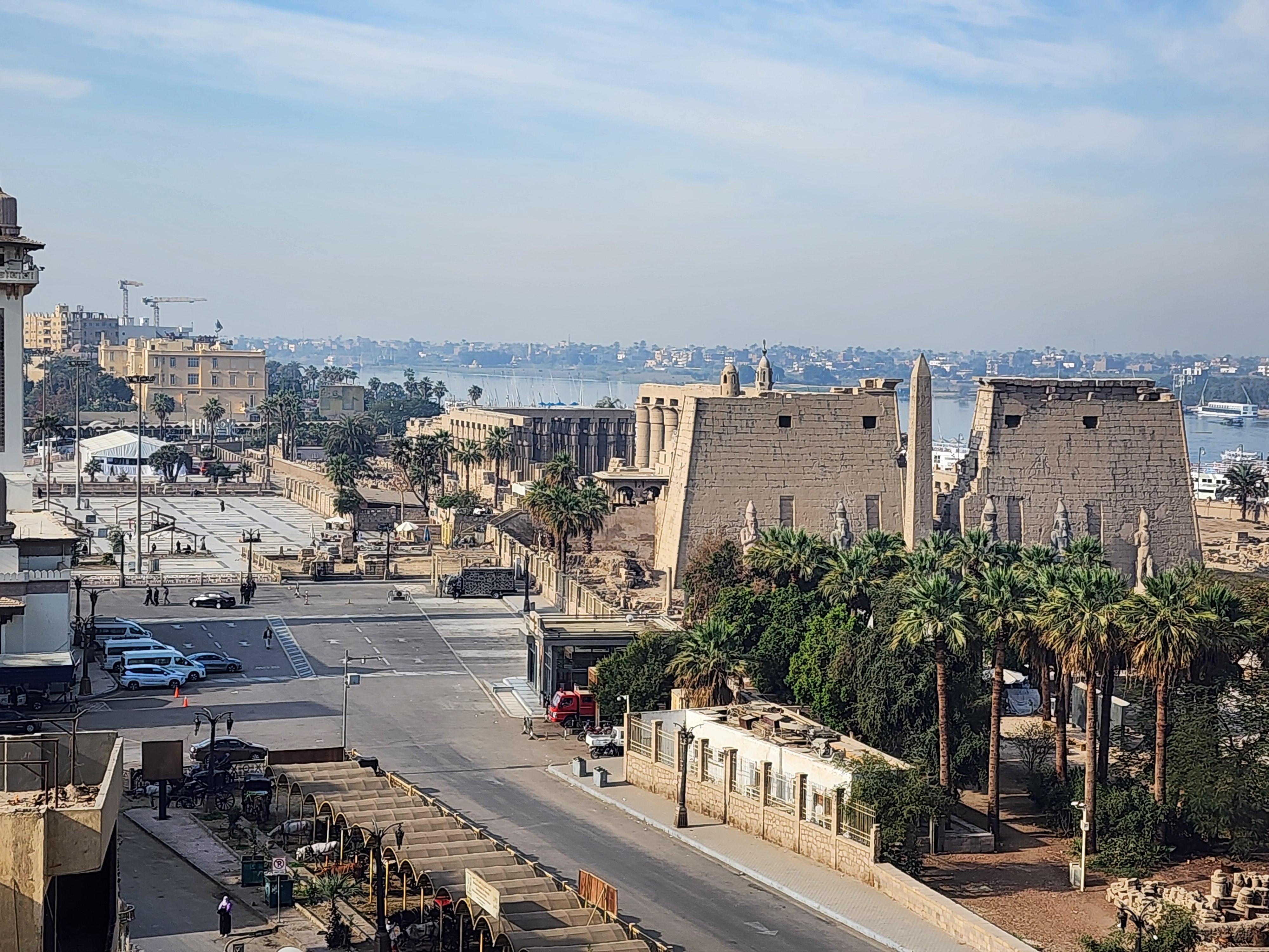 View of Luxor Temple from my room.