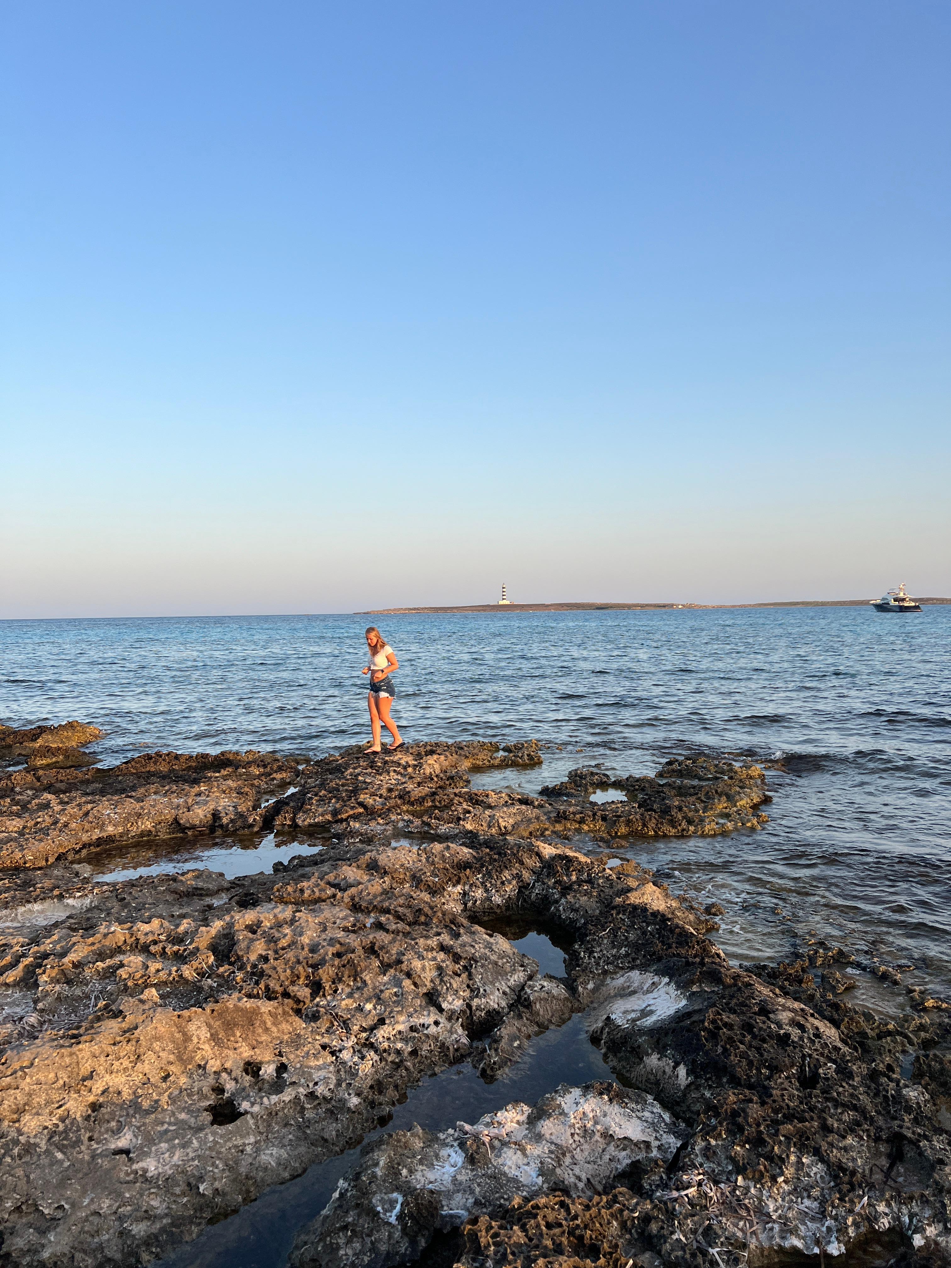 Exploring the tide pools on the beach