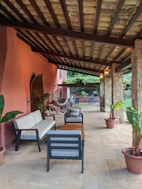 The area outside our bedroom that overlooks the garden.