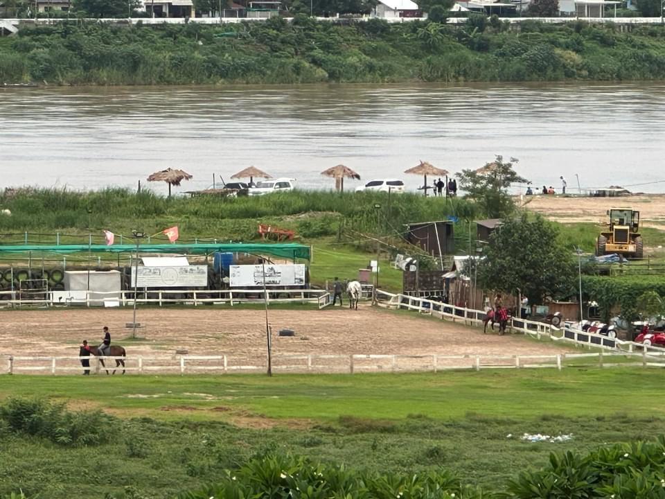 View of the Mekong from our room. We walked down here to put feet in