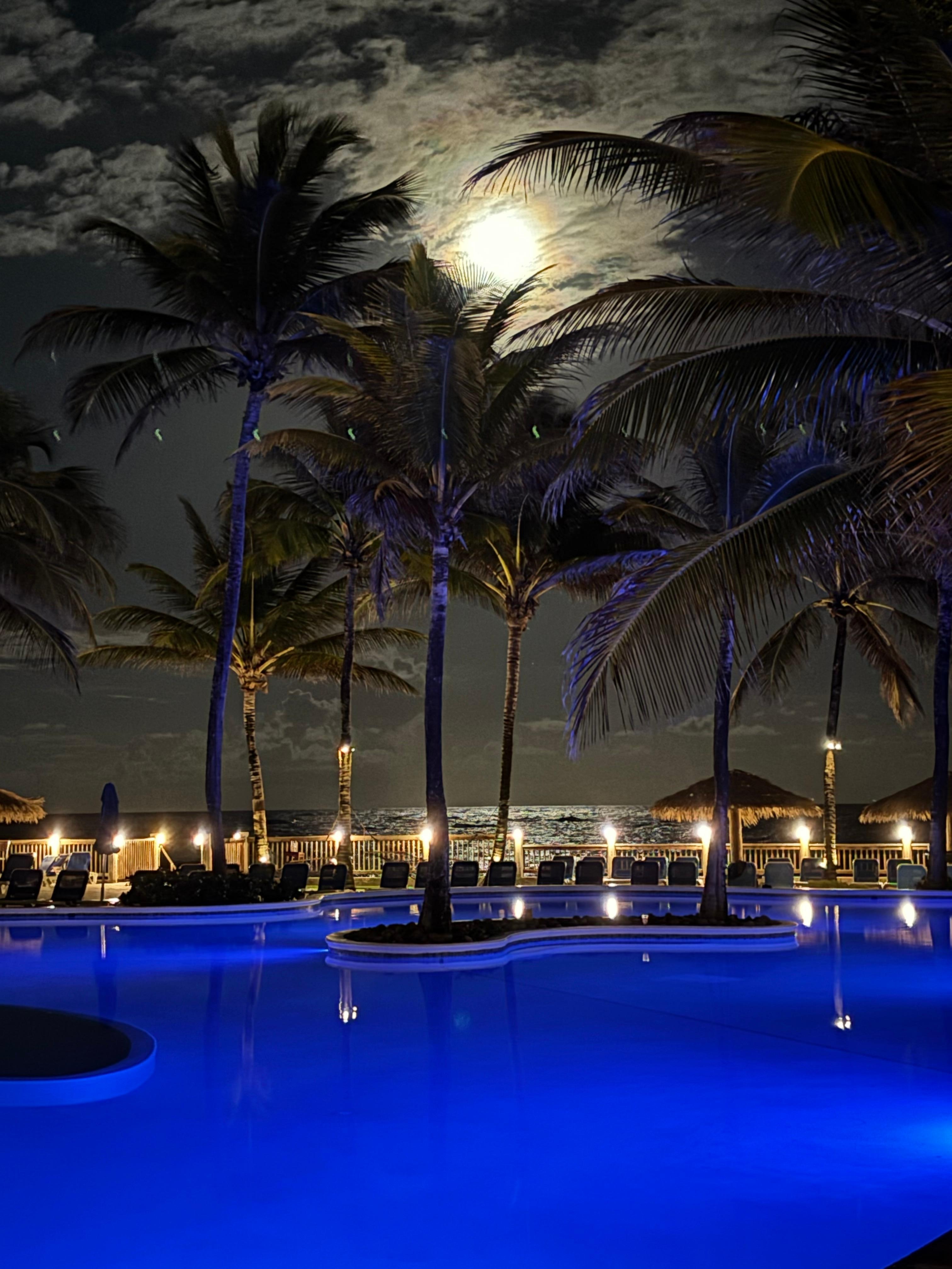 Full moon over the resort