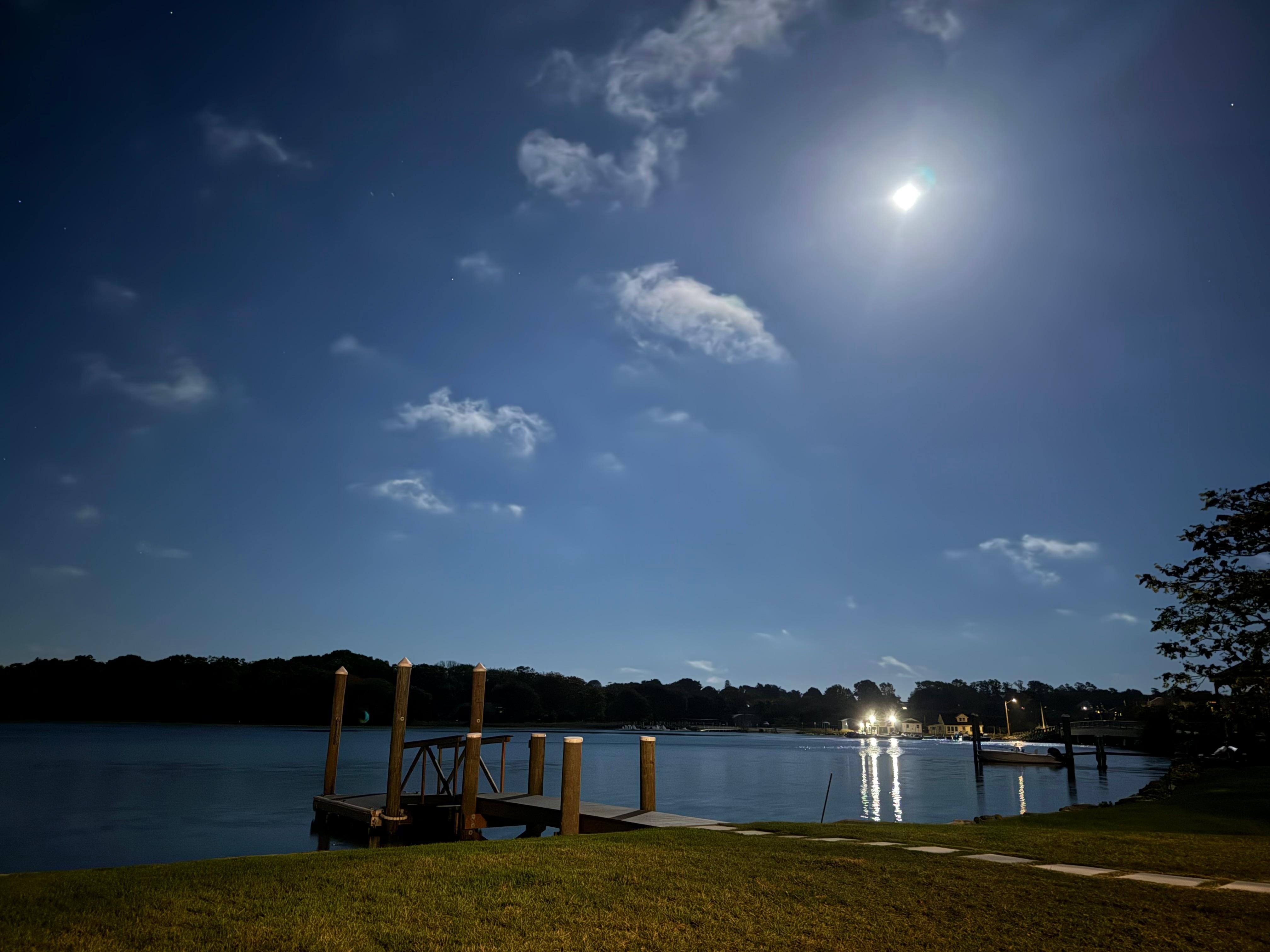 View from our deck at night