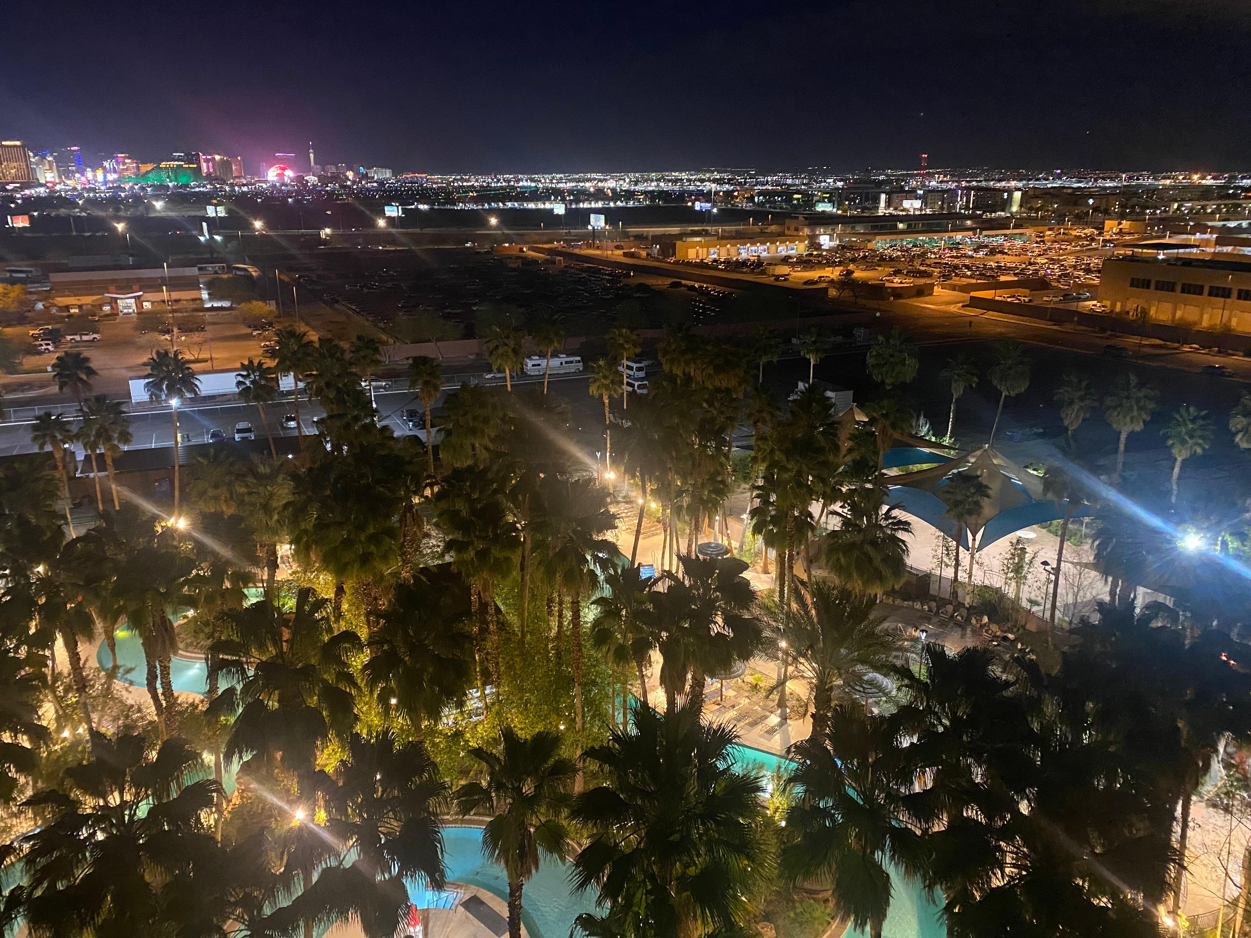 Beautiful view from our room at night.