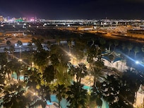 Beautiful view from our room at night.