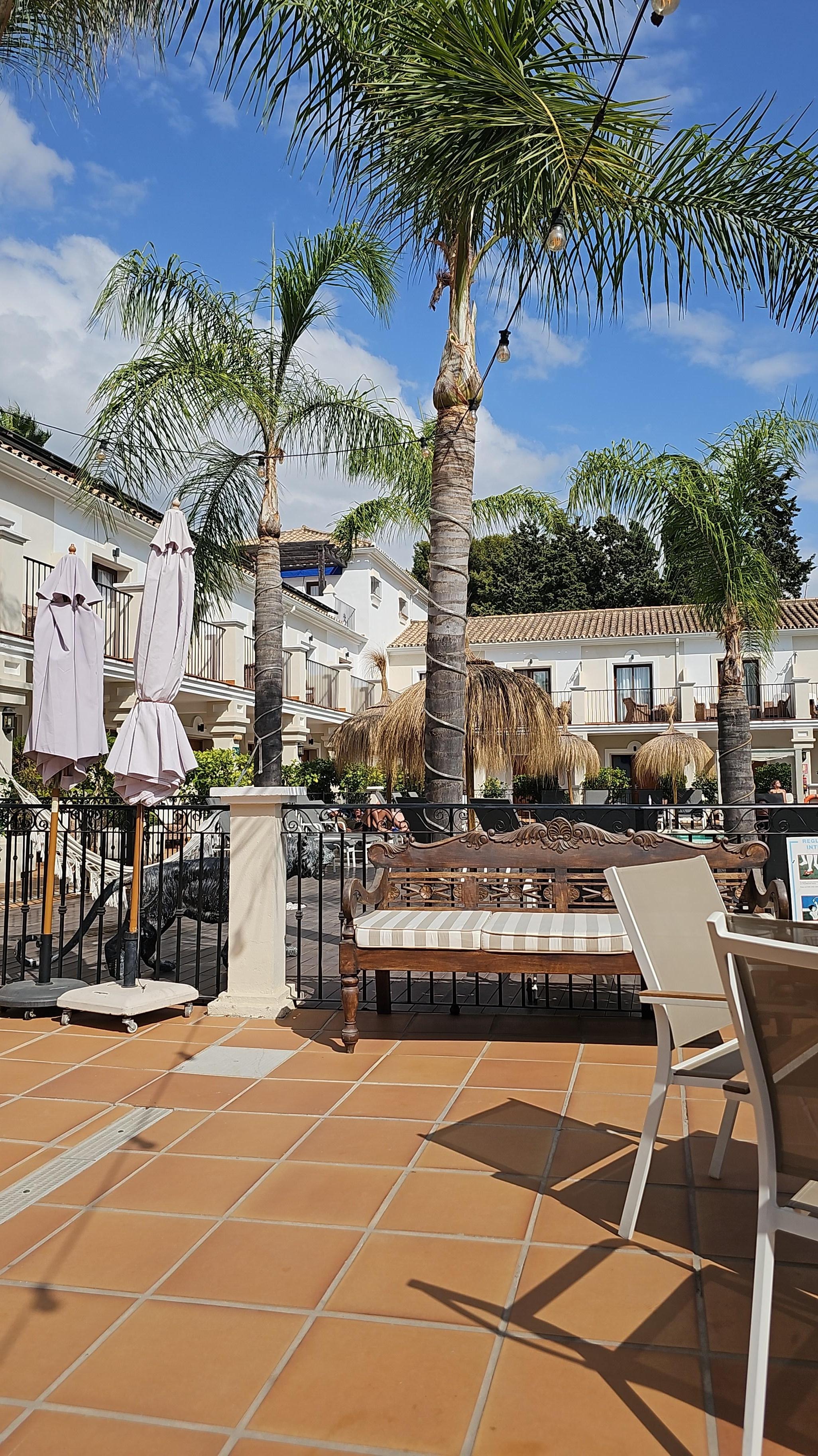 Hotel bar and pool area