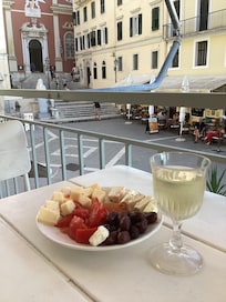 The balcony, our favorite spot to people watch.
