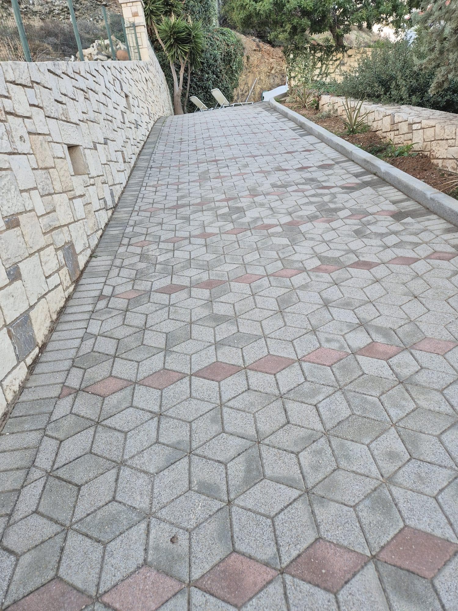 Slope to villa entrance