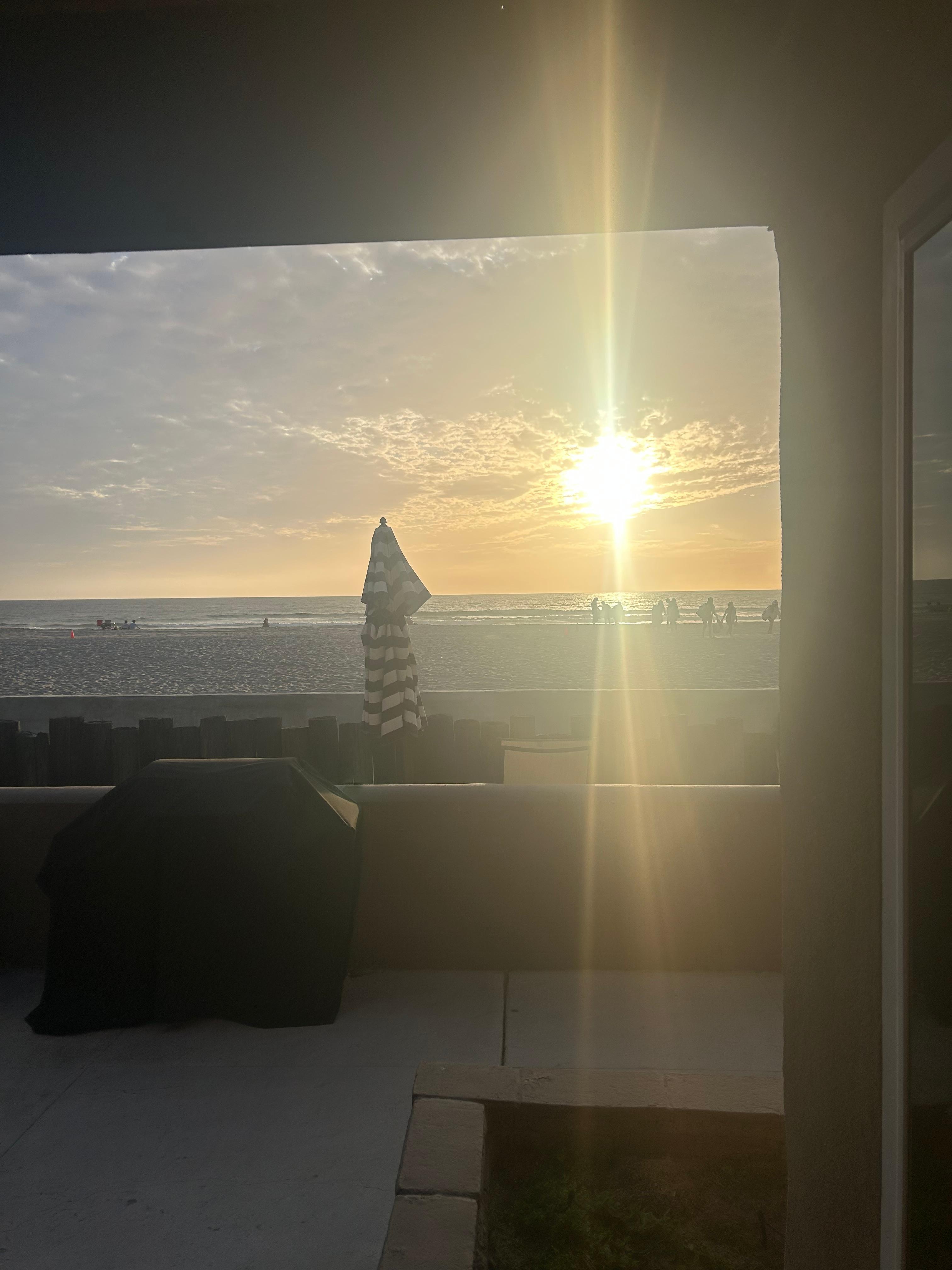 Sunset view from the living room window 