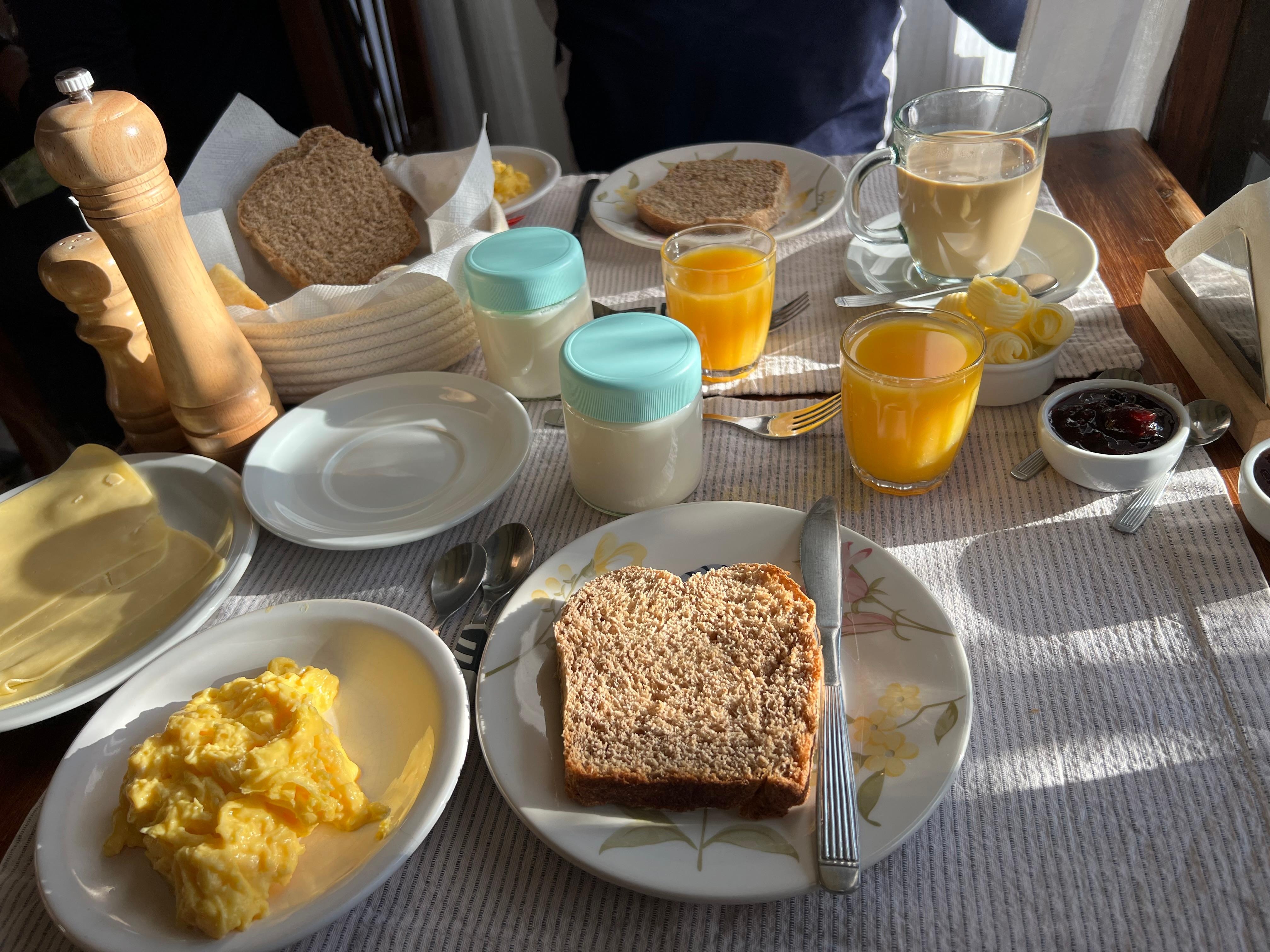 El rico y fresco desayuno 