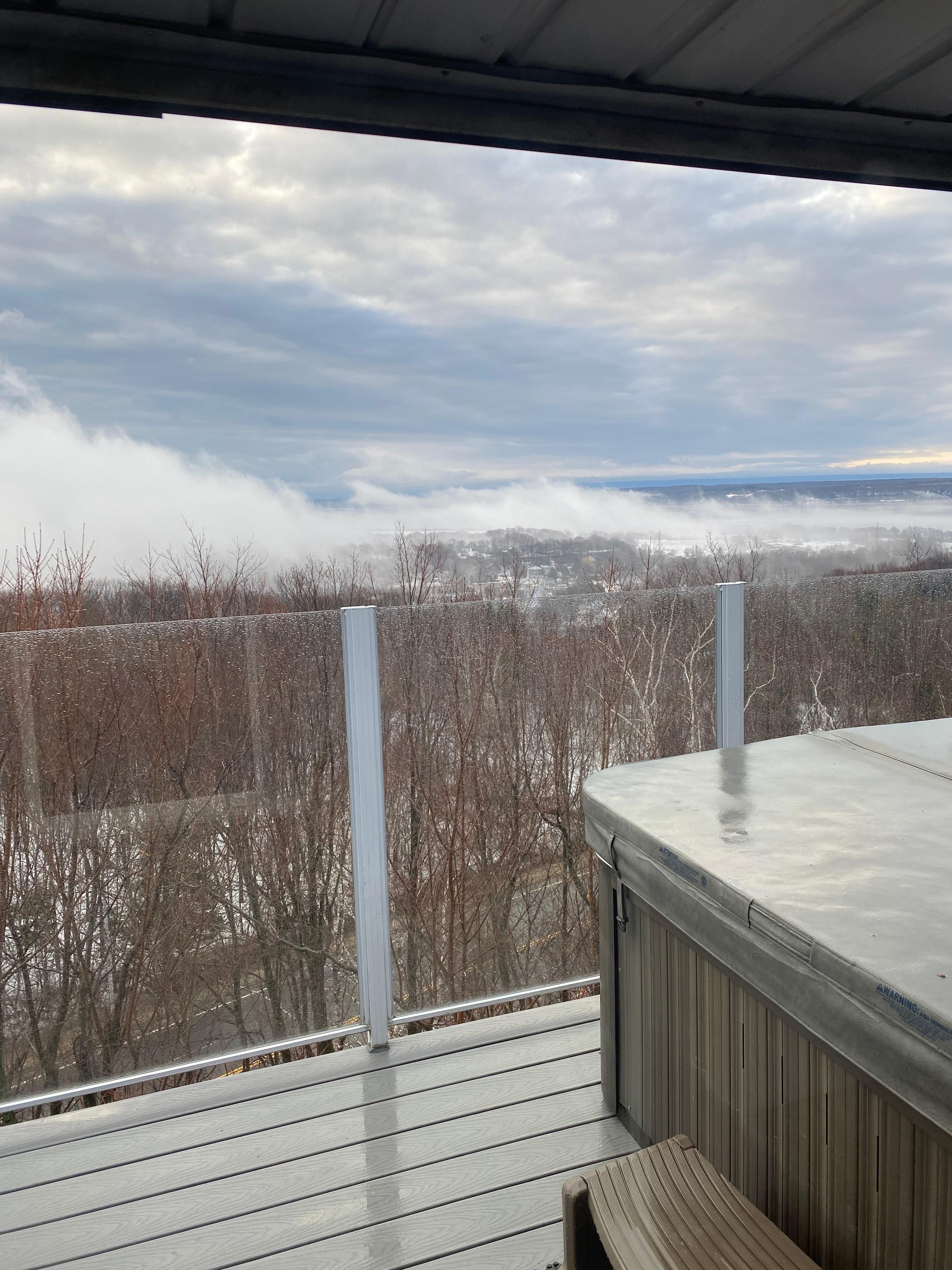 Beautiful view of the St. Lawrence river from the balcony