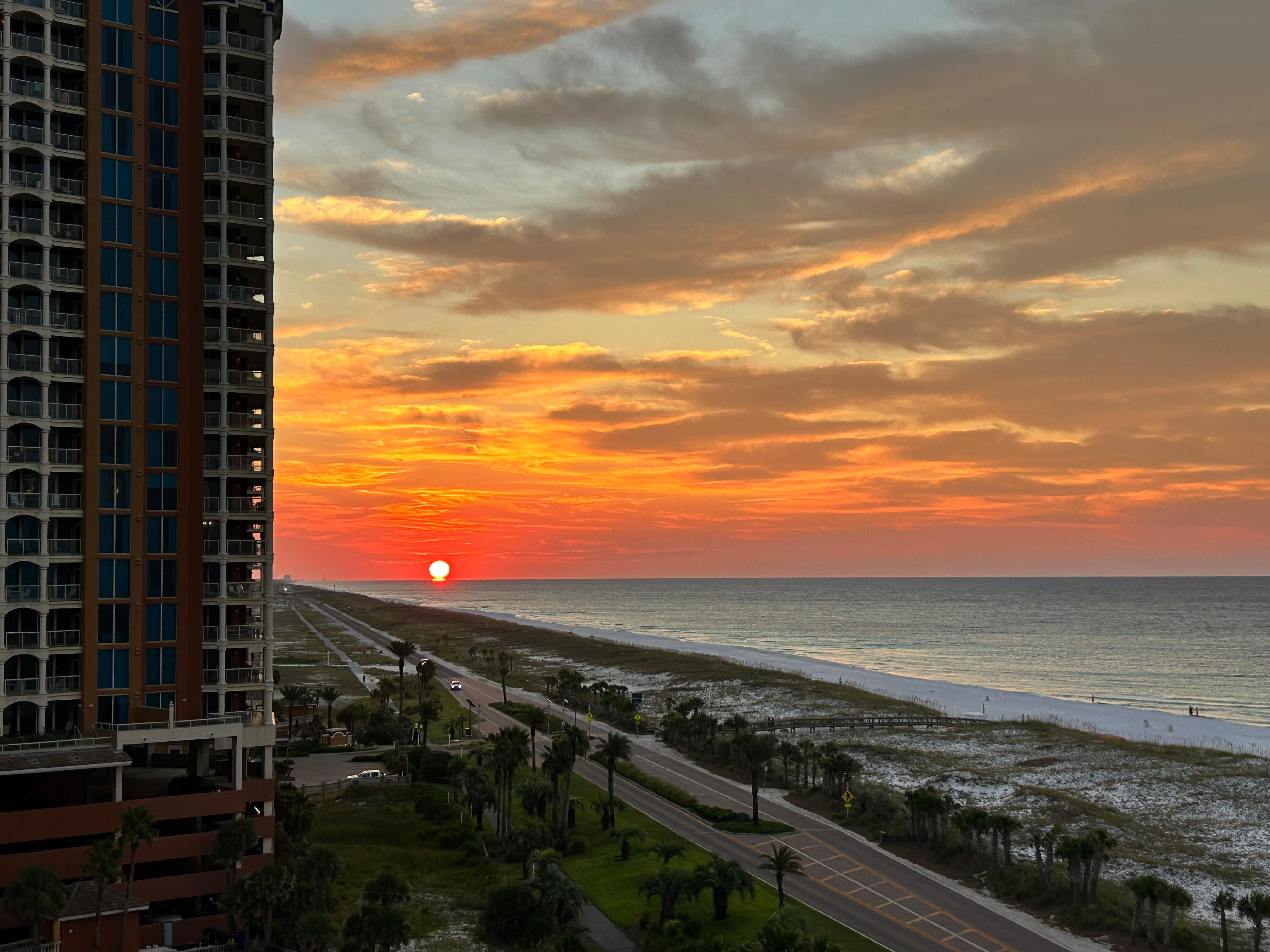 Sunrise from balcony.