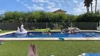 Chilling by the pool