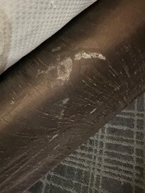 Odd stains on the bed.