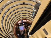 View looking down outside our room.