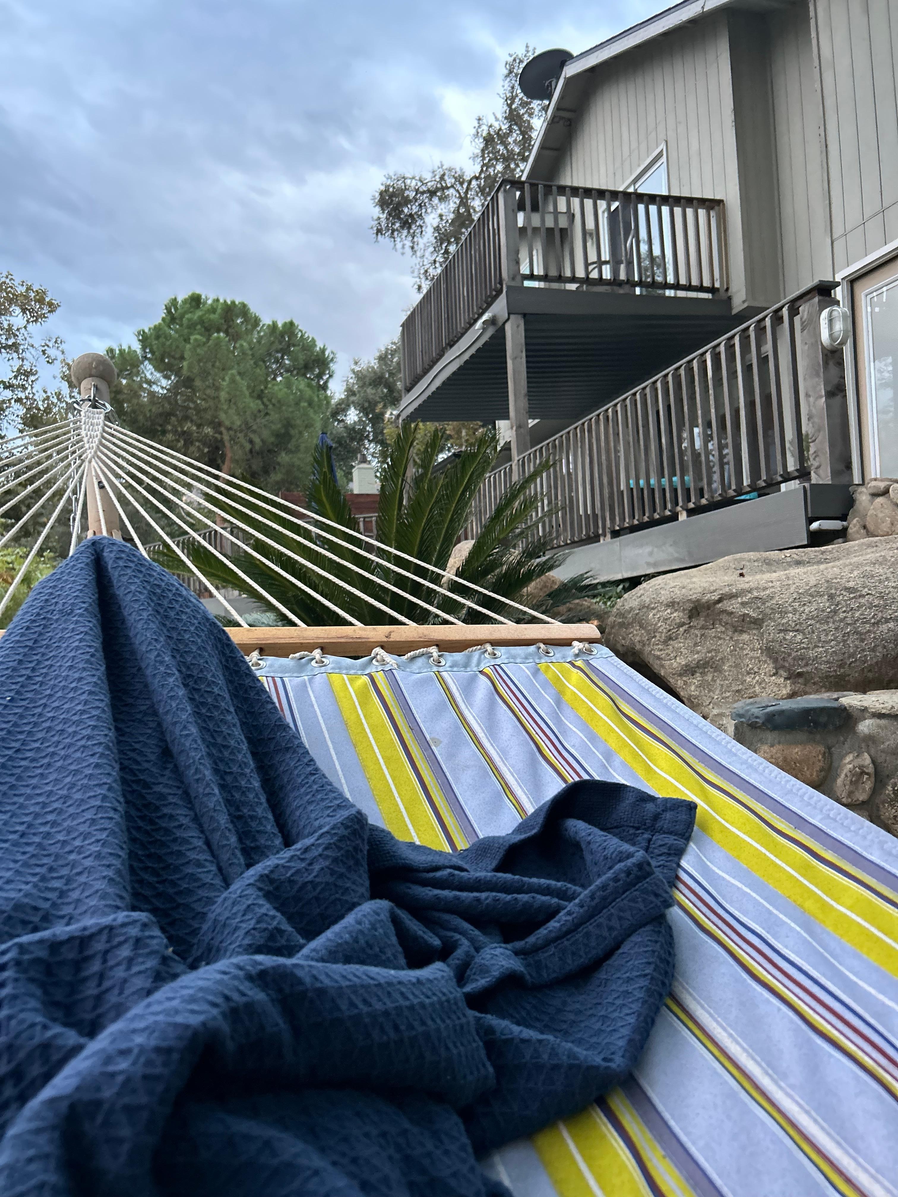View of the house from the hammock where I took the rainbow picture