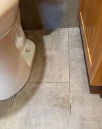 Toilet water leaking on the floor and main bathroom