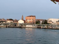 The hotel seen from the sea on the way back from St Marc place